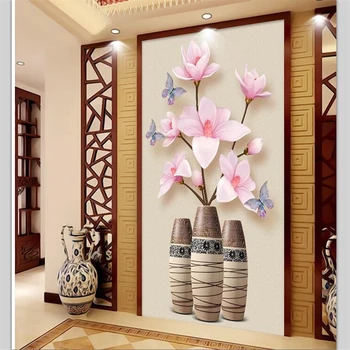 обои wellyu на заказ 3d фотообои papel de parede рельеф цветок магнолии украшение крыльца гостиной роспись обоев