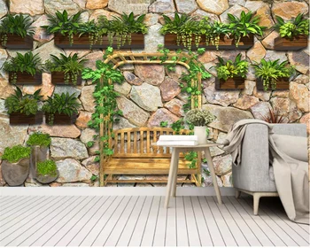 beibehang, выполненная на заказ современная картина для интерьера, скандинавская стереосистема, обои для рабочего стола с небольшим свежим зеленым растением nordic
