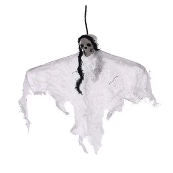 Подвесной кулон с черепом-призраком для домашнего бара, Дома с Привидениями, Страшного реквизита, праздничной вечеринки на Хэллоуин, внутренних и наружных украшений