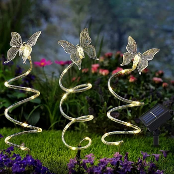 Комплект из 3 комплектов солнечных спиральных садовых фонарей 
