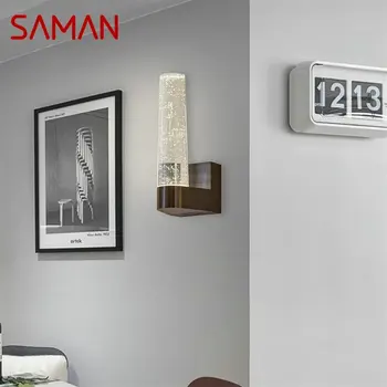 Современные настенные светильники SAMAN, хрустальное бра LED 220V 110V, Внутренний алюминиевый светильник с пузырьками для дома, спальни, гостиной, офиса