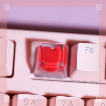 Аниме Колпачки для ключей Розовый мультфильм Милый Красный Сердечный колпачок для ключей MX Axis Cherry Keycap механическая клавиатура DIY Украшения колпачки для ключей