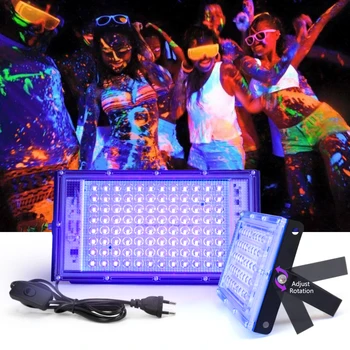 УЛЬТРАФИОЛЕТОВЫЙ прожектор 50 Вт 100 Вт Светодиодный сценический светильник Blacklight с эффектом ультрафиолетового прожектора для Хэллоуина, рождественских танцев, дискотеки DJ, вечеринки, бара