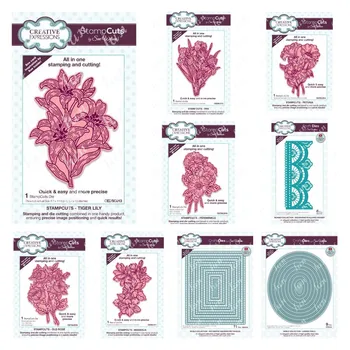 Штампы для резки и прозрачные штампы 2023 Новый набор для вырезания цветов розы с фестончатой каймой Формы для украшения скрапбукинга