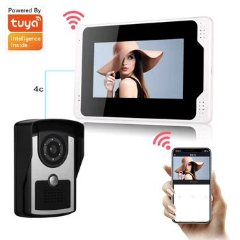 7-дюймовый видеодомофон для домашнего квартирного видеодомофона 1080P AHD Tuya Smart WiFi APP Система дистанционного разблокирования контроля доступа