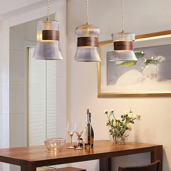 Современный подвесной светильник со стеклянным абажуром, подвесные светильники в скандинавском стиле для дома, Обеденный стол, Прикроватные тумбочки, светильники для ресторана