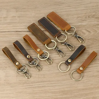 3 шт./лот, брелок из натуральной кожи для мужчин и женщин, индивидуальный брелок для ключей, аксессуар для мужской цепочки для ключей, кожаный брелок для ключей