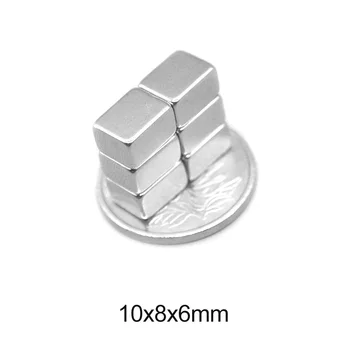 5 ~ 100шт 10x8x6 мм Неодимовый магнит лист 10 мм * 8 мм тонкие Магниты NdFeB 10x8x6 мм Блок Редкоземельных Магнитов Сильный 10*8*6