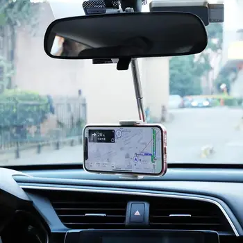Крепление для автомобильного зеркала заднего вида, держатель для телефона для iPhone Samsung Xiaomi, Регулируемое сиденье с GPS, держатель для смартфона, Универсальная выдвижная подставка