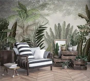 Изготовленные на заказ 3D фотообои Тропический лес Древесные растения Пейзаж тропического леса Обои для домашнего декора Контактная бумага