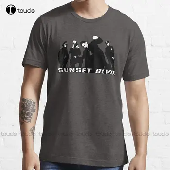 Sunset Blvd Трендовая футболка на заказ Aldult Teen Унисекс Футболки с цифровой печатью Забавное искусство Уличная одежда Мультяшная футболка На заказ Подарок