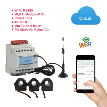 Rs485 Modbus-RTU MQTT Protocol 3-Фазный Iot Беспроводной Счетчик Электроэнергии Wifi Связь с 3*20 (100) Разделенным Ядром Cts