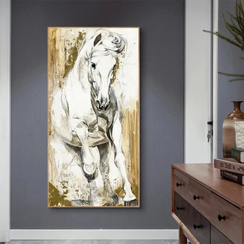 Лошадь Абстрактное животное Картина на холсте Плакаты и принты Настенное искусство Современные картины для гостиной спальни Домашний декор Cuadros