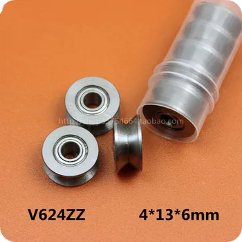 Fixmee 10шт Шарикоподшипники с V-образным пазом 624zz с V-образным пазом 4x13x6 мм глубиной 1,5 мм