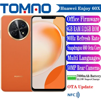 Оригинальный Офисный Новый Мобильный Телефон Huawei Enjoy 60X с Большой батареей 7000 мАч 22,5 Вт Snapdragon 680 Octa Core 6,95 
