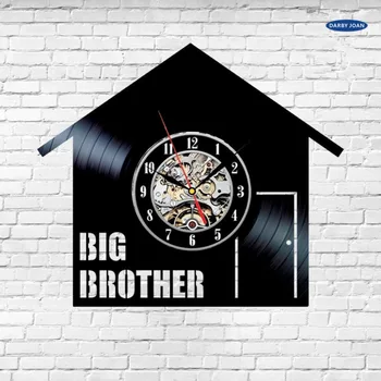 Виниловая пластинка для телешоу Big Brother Настенные часы без футболки Подарок на День рождения reloj