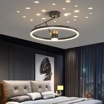 Современная лампа для спальни подвесной потолочный светильник Nordic light роскошное креативное кольцо звездная люстра для гостиной подвесные светильники