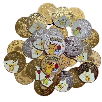 Аниме Покемон Позолоченная Золотая Монета Игровая Памятная Монета Пикачу Мьютуо Чаризард Золотая Монета Игровая Коллекция детский подарок
