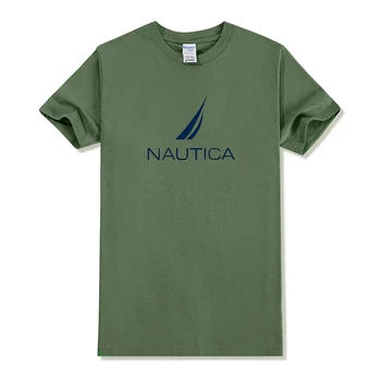 Летняя новинка, мужская повседневная спортивная уличная футболка оверсайз NAUTICA с модным принтом, с короткими рукавами и круглым вырезом, 2023 Бренд