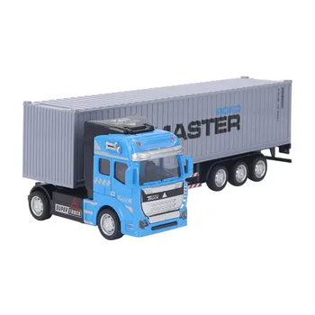 Игрушечная модель детского контейнеровоза, Откидывающаяся Назад, Реалистичный Красочный экспресс-грузовик из большого сплава