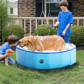 Открытый Прочный Портативный Надувной бассейн для домашних животных из ПВХ-брезента, Мини-надувной Бассейн для домашних собак, Складной Бассейн для купания больших собак