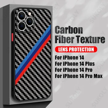 Тонкий Матовый Чехол Из Углеродного Волокна С Рисунком Для iPhone 14 Pro Max 13 Pro Max 12 Pro 11 XR XS X 8 7 14 Plus, Ультратонкий Жесткий Чехол