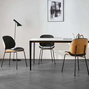 Современный простой тканевый наполовину упакованный стол для переговоров, ресторан для отдыха, кофейня, Железный стул