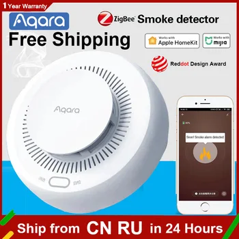 Умный детектор дыма и газа Aqara Zigbee3.0, монитор пожарной сигнализации, звуковое оповещение, приложение для домашней безопасности, пульт дистанционного управления Mi Home Homekit