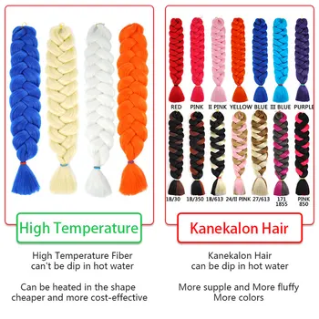 Синтетические волосы для плетения из цельного 82-дюймового тепловолокна, оплетка, 165 г/шт, Однотонное наращивание волос в виде гигантской косы крючком