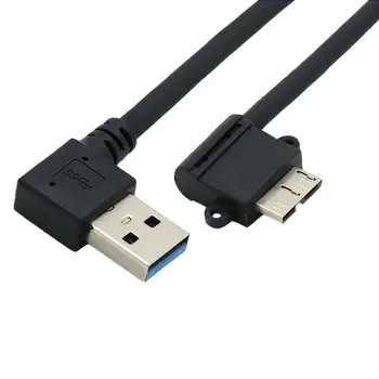 Жесткий диск USB3.0 для Micro Mobile, двойной кабель для передачи данных USB3.0AM / MicroB с боковым изгибом 90 °