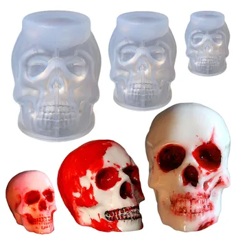 Новые силиконовые формы для свечей с черепом для изготовления свечей, Большая форма для свечей в виде черепа, Формы для мыла для ароматерапии, декор для Хэллоуина