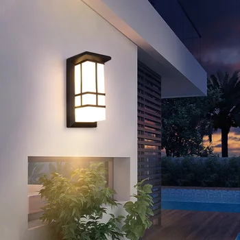 Наружный настенный светильник Водонепроницаемый настенный светильник СВЕТОДИОДНЫЙ Современный ландшафтный сад, сад, балкон, Освещение ворот