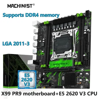 MACHINIST X99 PR9 Комплект материнской платы Kit LGA 2011-3 DDR4 RAM Memory Xeon E5 2620 V3 CPU Двухканальный процессор NVME/SATA M.2 M-ATX