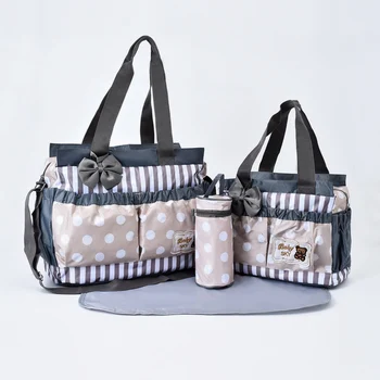 Модная сумка для мамы, спортивная сумка из четырех частей с принтом в горошек, Многофункциональный галстук-бабочка Большой емкости, сумка для мамы на одно плечо, Косая осанка