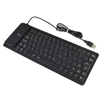 85-клавишная Гибкая мягкая силиконовая клавиатура, водонепроницаемая пылезащитная настольная USB-клавиатура Roll Up для ПК, ноутбука, ноутбука