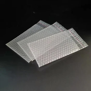 Самоуплотняющийся полиэтиленовый конверт Прозрачные пакеты для пузырчатой упаковки Полиэтиленовый прозрачный противоударный упаковочный пакет Пакет для пузырчатой упаковки из двойной пленки