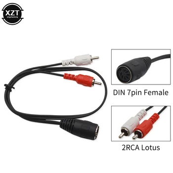 7pin к 2RCA Lotus Din кабель-адаптер 7P DIN женский к 2 RCA мужской старомодное аудиооборудование кабель-адаптер динамика 0,5 м/1м1.5м
