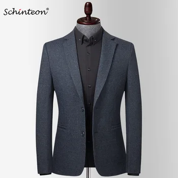 Schinteon, Мужской блейзер в корейском стиле, куртка приталенного кроя, верхняя одежда, Элегантная Повседневная Высококачественная одежда для вечеринок и свадеб, Осенне-зимнее пальто