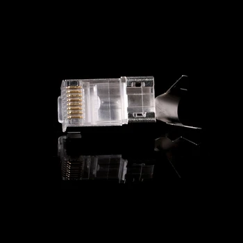 Обжимной разъем RJ45 5шт Cat5e с неэкранированными кристаллическими головками Разъемы кабеля Ethernet 8-контактный разъем RJ45