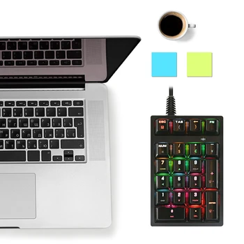 Цифровая клавиатура с 21 клавишей, проводная эргономичная механическая клавиатура для Win, чувствительная к драйверам, бесплатная для настольного компьютера, ноутбука для офиса, бизнеса