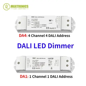 Новый Светодиодный Контроллер DC12-48V 1/4 Канала Постоянного Напряжения DALI LED Dimmer DA1/4 выход PMW Затемнение Push Dim Множественная Защита