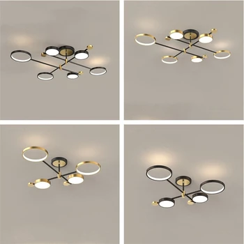 Современная светодиодная люстра для гостиной, спальни, золотой каркас, металлические люстры в стиле ар-деко для помещений, потолочный светильник