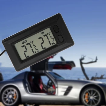 ЖК-датчик температуры в помещении автомобиля, автоматический Автомобильный ЖК-цифровой дисплей, термометр