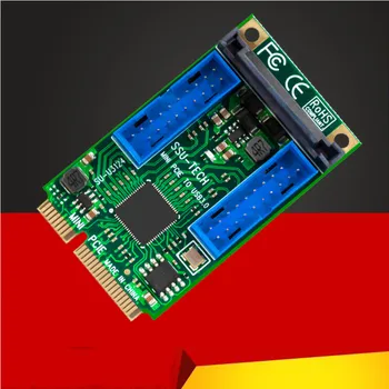 Адаптер Mini PCI-E к USB 3.0 Riser Card MINI PCI Express к Двойной 19/20pin USB3.0 Карта расширения 15pin SATA Power для Настольных ПК