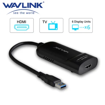 Wavlink USB 3.0-HDMI/Мультимониторный видеоадаптер с выходом HD 1080p, адаптер внешней видеокарты, DP-дисплей Windows Mac