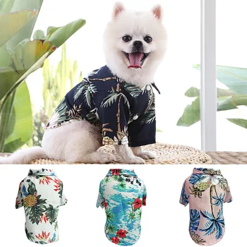 Одежда для домашних собак в гавайском стиле, летние пляжные рубашки для маленьких и средних собак, одежда для щенков, костюм для кошек, футболка с французским бульдогом