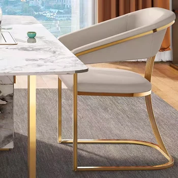 Современные стулья с металлическими ножками из золота, Удобный Подлокотник Для столовой, Минималистичный стул в скандинавском стиле, Роскошная Кухонная мебель Cadeira