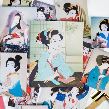 27шт креативных наклеек для девочек в японском кимоно, сделанных своими руками, красивые наклейки / декоративные наклейки / фотоальбомы для рукоделия