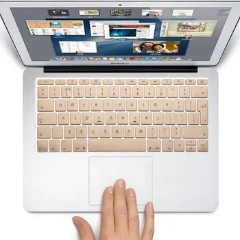 Золотистый силикон США/ЕС для наклеек на клавиатуру Apple Macbook для Macbook Air Pro Retina 11 12 13 15 11,6 13,3 15,4