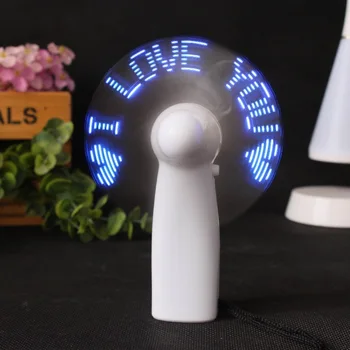 Уникальный портативный мини-вентилятор со светодиодной вспышкой USB с рисунком любви, бесшумный охлаждающий настольный мини-вентилятор на батарейках для путешествий и офиса